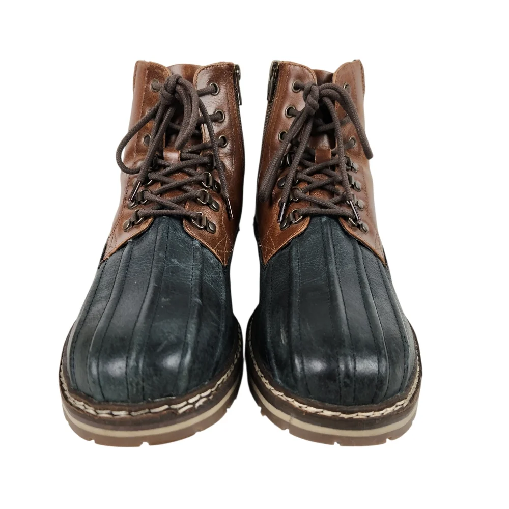 Crēvo Kannard Chestnut Brown Black Leather Water Resistant Duck Boot Men Size 13